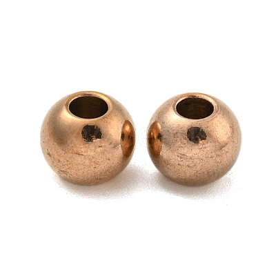 Round Ion Plating(IP) 202 Stainless Steel Beads STAS-O091-C-04RG-1