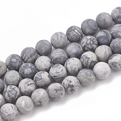Natural Map Stone/Picasso Stone/Picasso Jasper Beads Strands X-G-T106-222-1