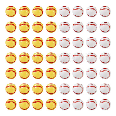 200Pcs 2 Colors Opaque Acrylic Round Beads SACR-BY0001-02-1