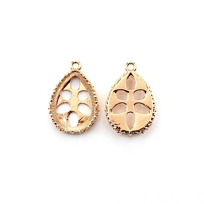Brass Pendant Cabochon Settings KK-WH0044-20RG-1