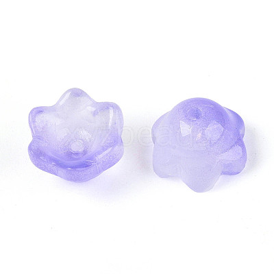 Transparent Two Tone Spray Painted Glass Bead Caps A-GLAA-Q089-002B-004-1