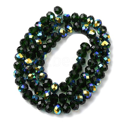 Electroplate Transparent Glass Beads Strands EGLA-A046-01C-18-1