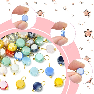 100Pcs Electroplate Glass Charms PALLOY-FZ00017-1