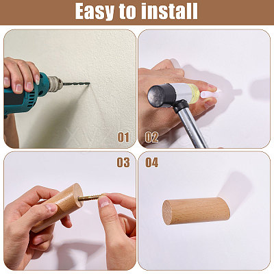 8Sets Column Wood Wall Hooks AJEW-GL0003-35B-1