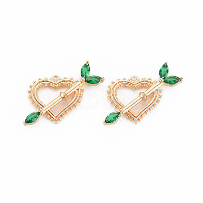 Brass Micro Pave Cubic Zirconia Pendants KK-S364-274C-1