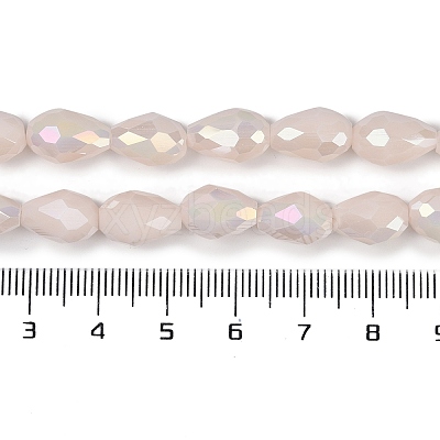 Opaque Solid Color Electroplate Glass Beads Strands EGLA-N013-P8mm-B08-1
