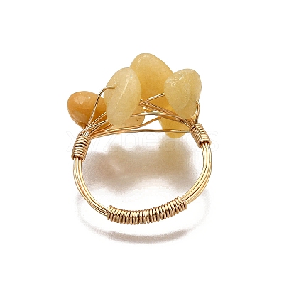 Natural Topaz Jade Finger Rings for Women RJEW-TA00202-04-1