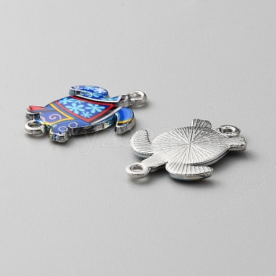 Zinc Alloy Enamel Connector Charms FIND-WH0136-19E-1