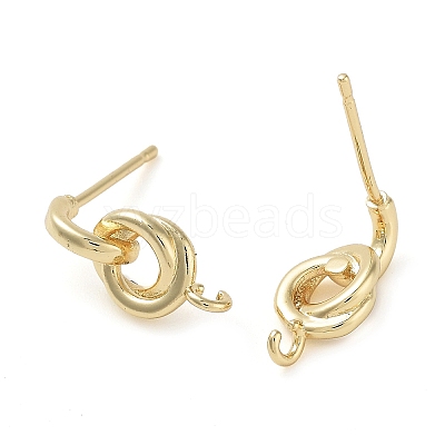 Brass Studs Earringss Finding KK-K364-10G-1
