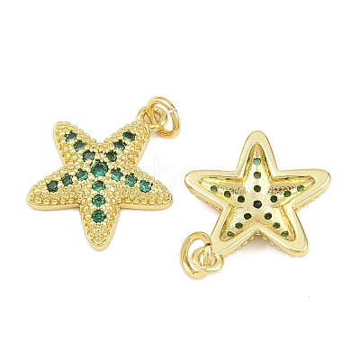 Brass Micro Pave Cubic Zirconia Pendants KK-D005-06E-G-1