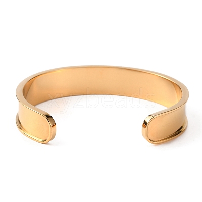 Ion Plating(IP) 304 Stainless Steel Grooved Bangles DIY-WH0304-370G-1