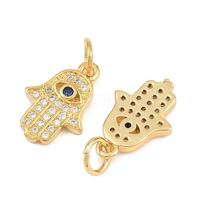 Brass Micro Pave Cubic Zirconia Charms CU-CBAB719-04G-D-1