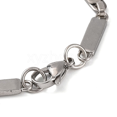 Tarnish Resistant 201 Stainless Steel Rectangle Link Chain Bracelets BJEW-B078-101P-1