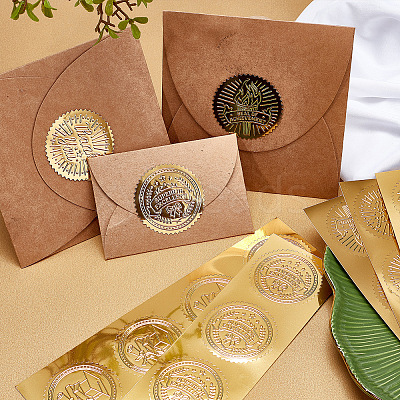 Self Adhesive Gold Foil Embossed Stickers DIY-WH0211-054-1