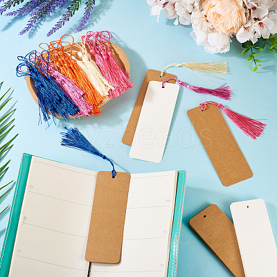 40Pcs 2 Colors Paper Blank Bookmarks AJEW-TA0003-12-1