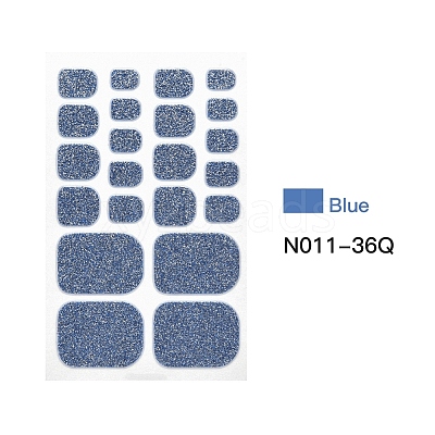 Solid Color Full-Cover Glitter Toenail Wraps MRMJ-N011-36Q-1