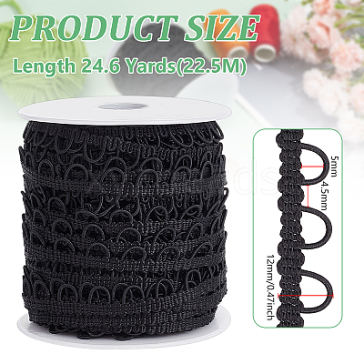 22.5 Yards Nylon Elastic Ribbons with Loops OCOR-BC0006-78-1