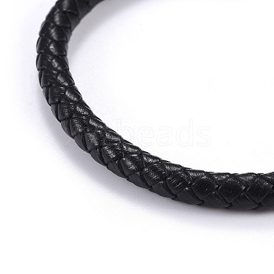 Man's Braided Leather Cord Bracelets BJEW-JB04255-02-1