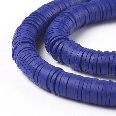 Flat Round Handmade Polymer Clay Beads CLAY-R067-8.0mm-09-1