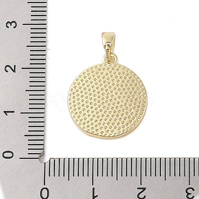 Brass Pave Shell Pendants KK-I712-46G-1