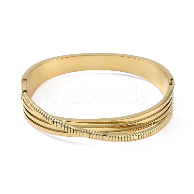 304 Stainless Steel Multi-layer Hinged Bangle for Women BJEW-M313-06G-1