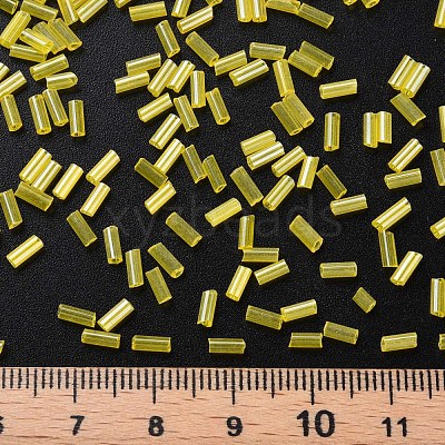 Transparent Colours Luster Glass Bugle Beads SEED-N005-001-A12-1
