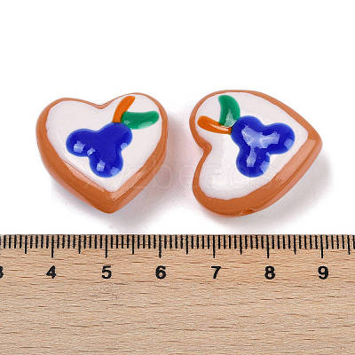 Handmade Heart Lampwork Beads Strands LAMP-P069-04B-03-1