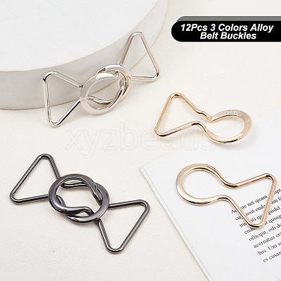 12Pcs 3 Colors Alloy Belt Buckles FIND-OC0002-91B-1