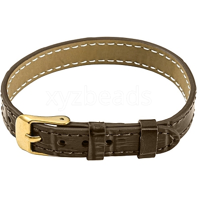 1Pc Leather Textured Bracelet Straps Slide Wristbands for Slide Charms AJEW-CL0001-01A-1