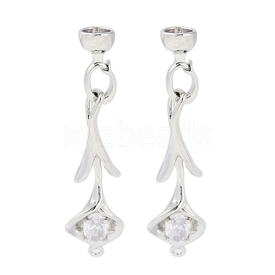 Brass Pave Clear Cubic Zirconia Fold Over Clasps KK-F875-11P-1