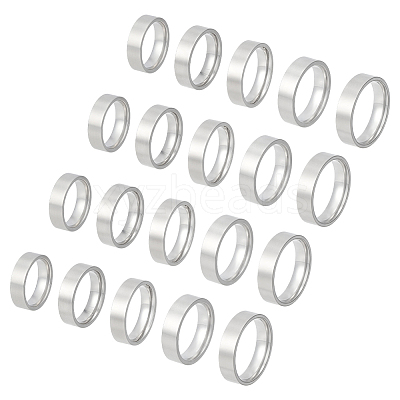 20Pcs 5 Styles 304 Stainless Steel Finger Rings for Men RJEW-UN0003-12-1