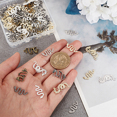 80Pcs 8 Style Alloy Cabochons MRMJ-OC0003-86-1