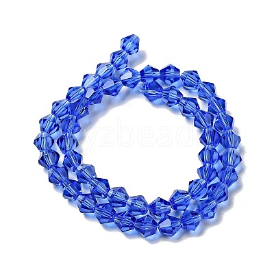 Blue Glass Bicone Beads Strands X-GLAA-S026-6mm-02-1