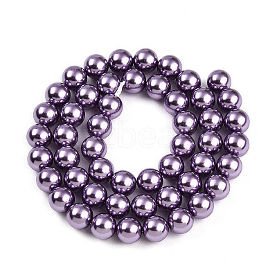 Baking Paint Pearlized Glass Pearl Bead Strands HY-N002-8mm-A14-1