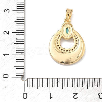 Brass Micro Pave Clear Cubic Zirconia Pendants KK-G556-01G-02-1