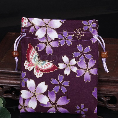 Chinese Style Rectangle Cloth Printed Drawstring Gift Bags PW-WG9C527-01-1