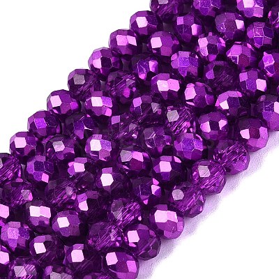 Transparent Electroplate Glass Beads Strands X1-EGLA-Q131-01A-09-1