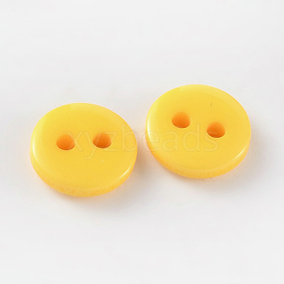 2-Hole Flat Round Resin Sewing Buttons for Costume Design BUTT-E119-20L-04-1