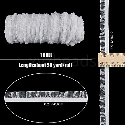 Nylon Chiffon Elastic Lace Trim OCOR-WH0082-159D-1