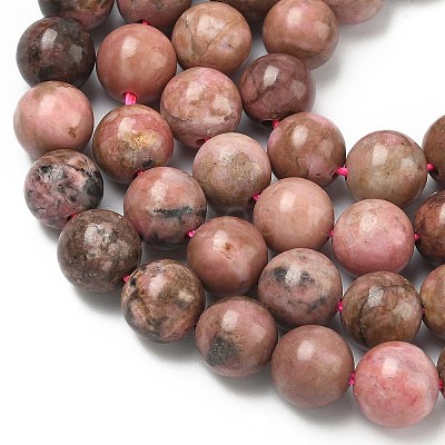 Natural Rhodonite Beads Strands G-S333-8mm-029-1