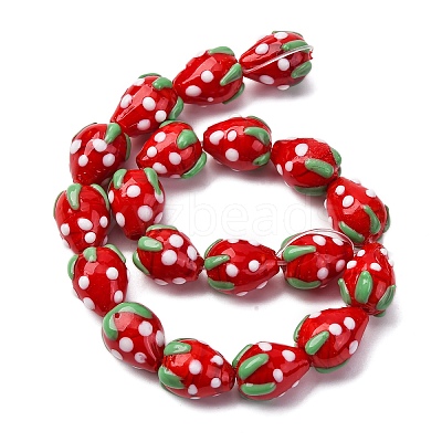 Handmade Lampwork Beads Strands X-LAMP-R109B-15A-1
