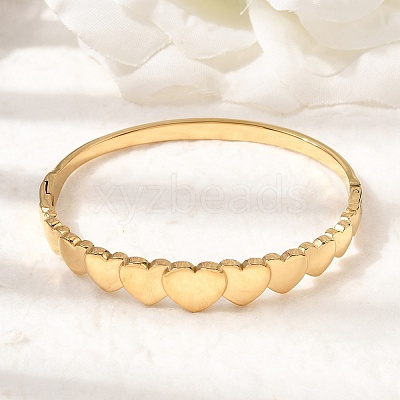 304 Stainless Steel Hinged Bangles for Women BJEW-B168-06G-1