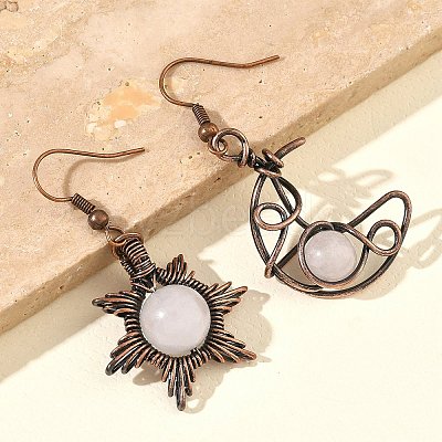 Natural Quartz Crystal Dangle Earrings G-H359-07R-05-1