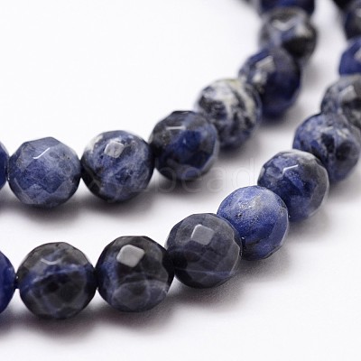 Natural Sodalite Beads Strands X-G-D840-19-6mm-1