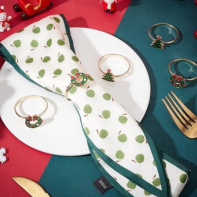 6Pcs 2 Style inc Alloy Napkin Rings AJEW-GF0007-17-1