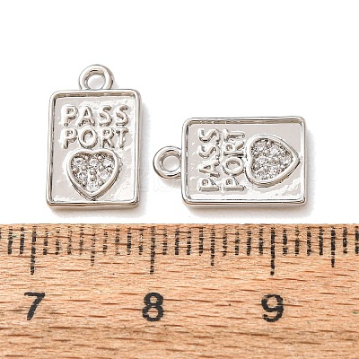 Brass Micro Pave Clear Cubic Zirconia Charms CU-CBA2907-07P-1