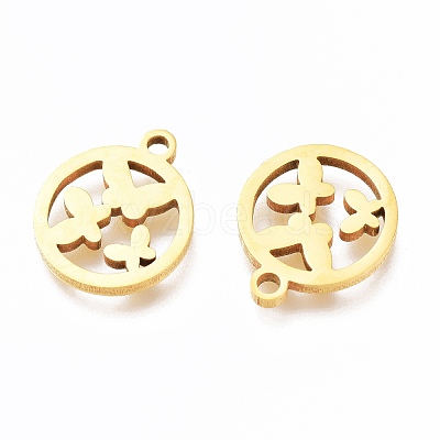 Ion Plating(IP) 201 Stainless Steel Charms STAS-A047-15G-1