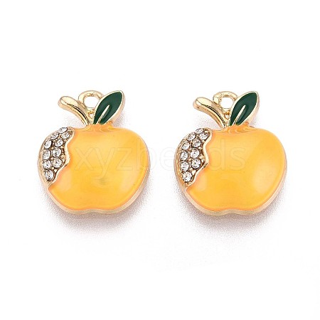 Rack Plating Alloy Crystal Rhinestone Enamel Pendants PALLOY-T091-29A-1