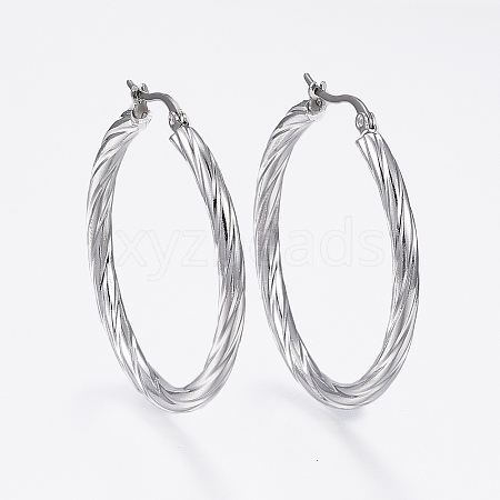 304 Stainless Steel Hoop Earrings X-EJEW-H322-17P-1
