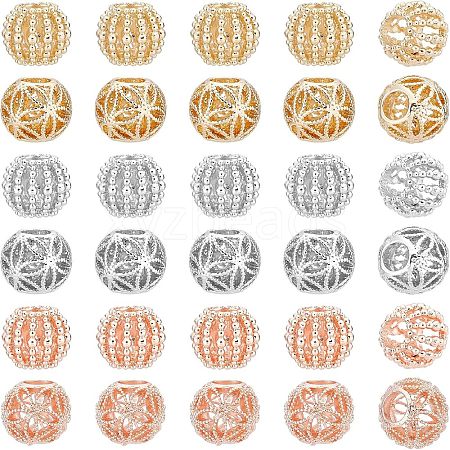 SUPERFINDINGS 30Pcs 6 Style Rack Plating Alloy European Beads MPDL-FH0001-07-1